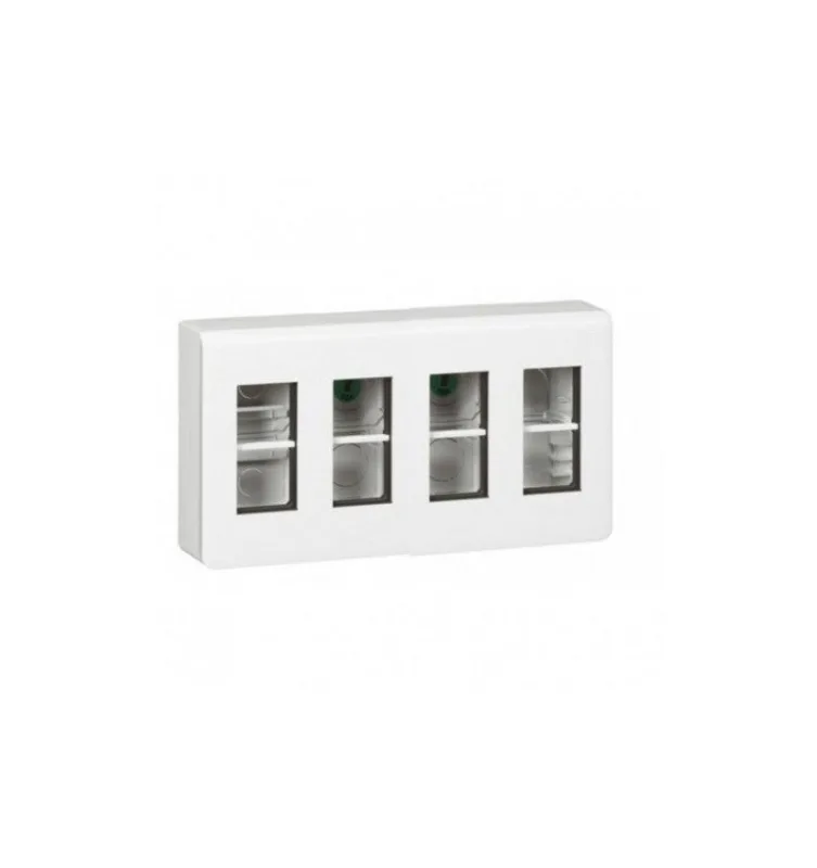 Caja de puesto de trabajo en superficie mosaic para 4x4 módulos, blanco - legrand