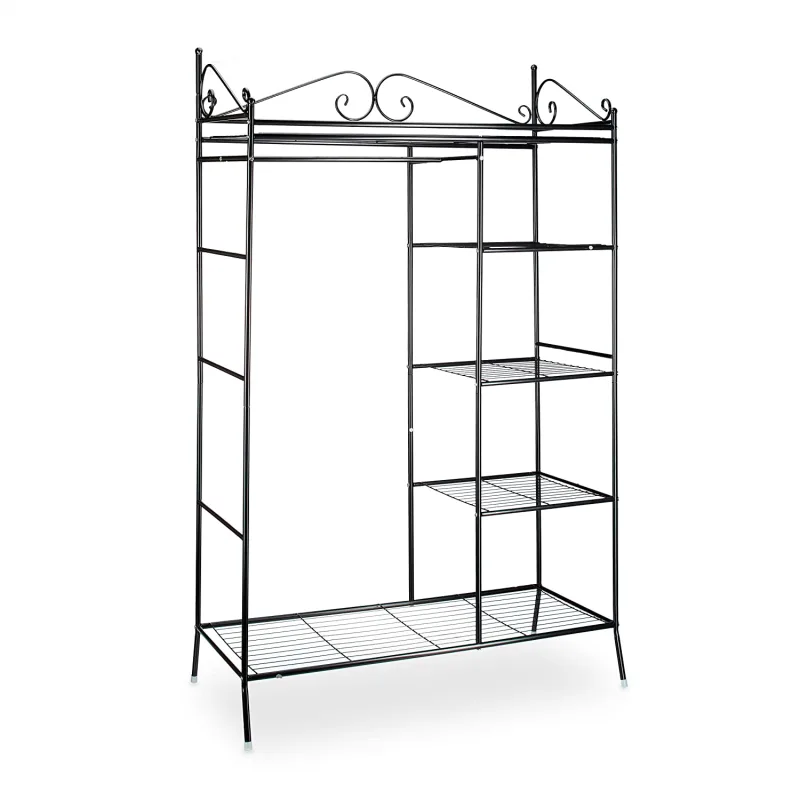 Perchero con tapa 172 cm metal negro 13_0001960