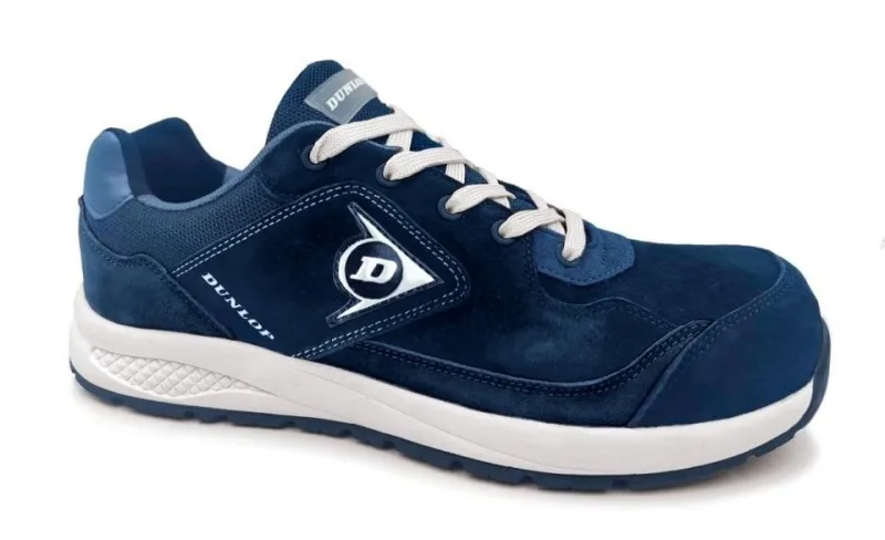 Dunlop flying luka, calzado de seguridad | piel de ante hidrorepelente | puntera composite | plantilla anti-perforación| color azul marino 37eu