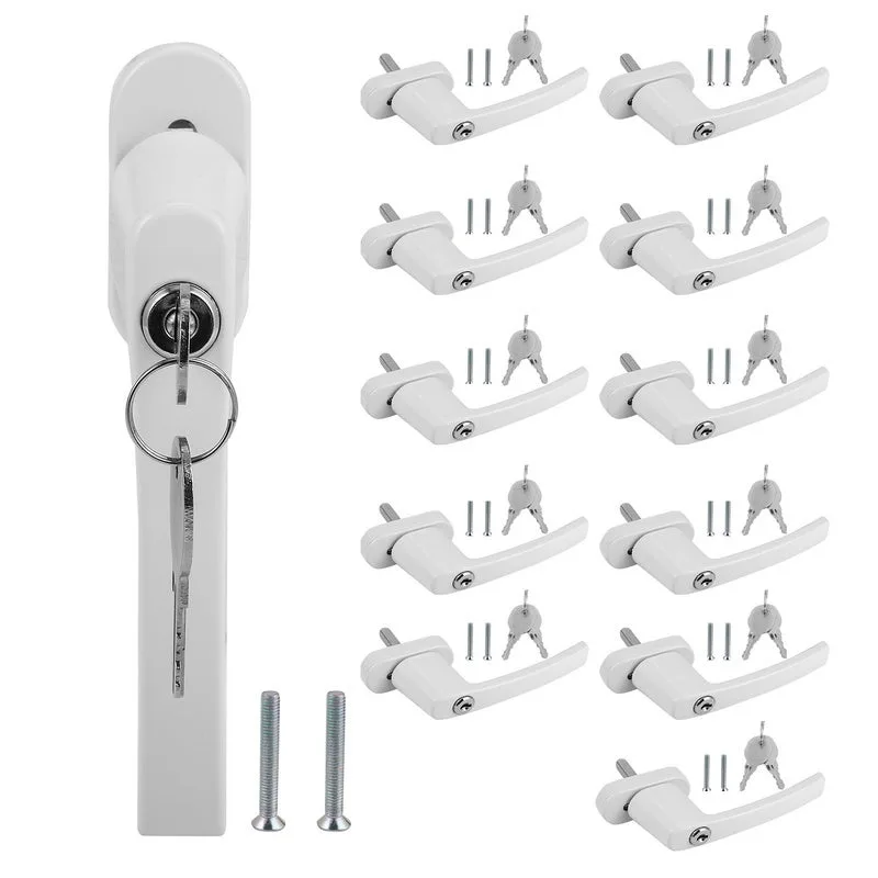 12x manilla de ventana con cerradura lockable alu misma llave blanco