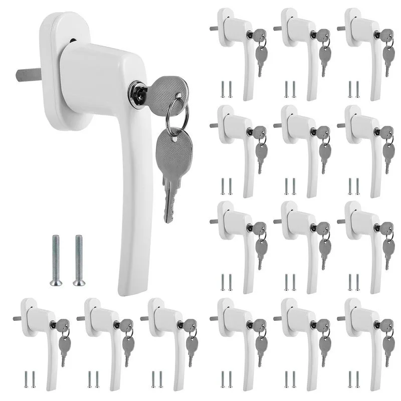 16x manilla de ventana con cerradura bloqueable alu misma llave blanco