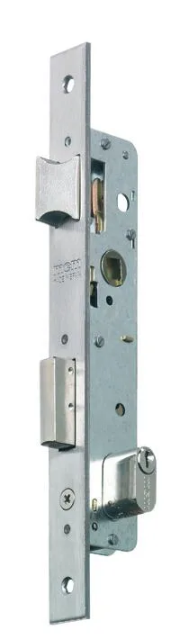 Cerradura de embutir de 18 mm de entrada y 85 mm entre eje de cromado