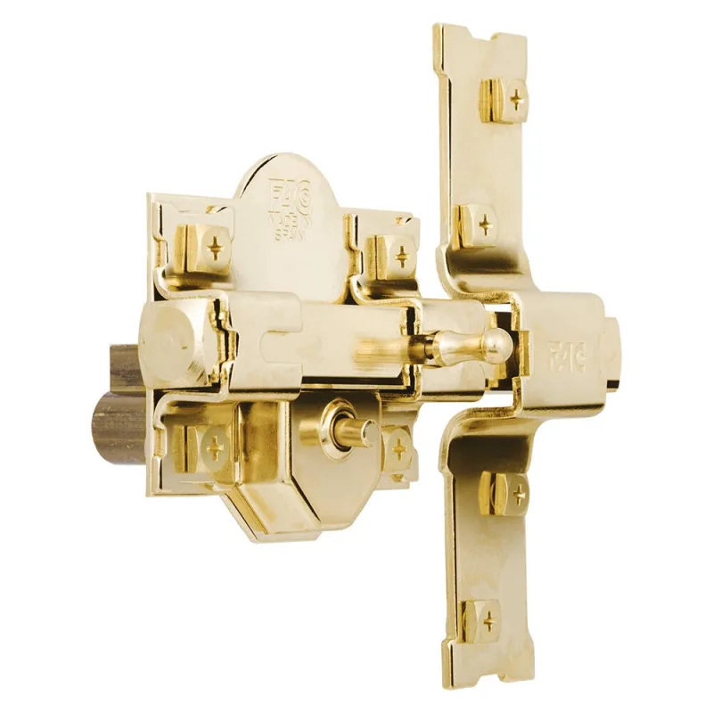 Cerrojo de seguridad fac 301r/80 llave-botón de 80 mm ancho dorado