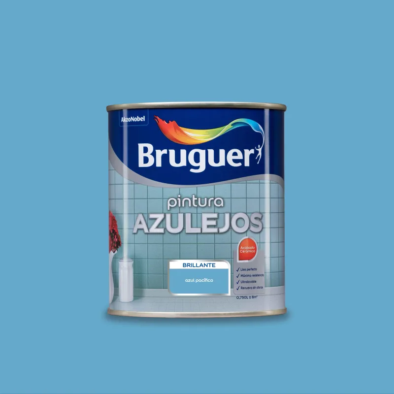 Esmalte de interior bruguer azulejos color azul pacífico brillante 750ml para azulejos de pared