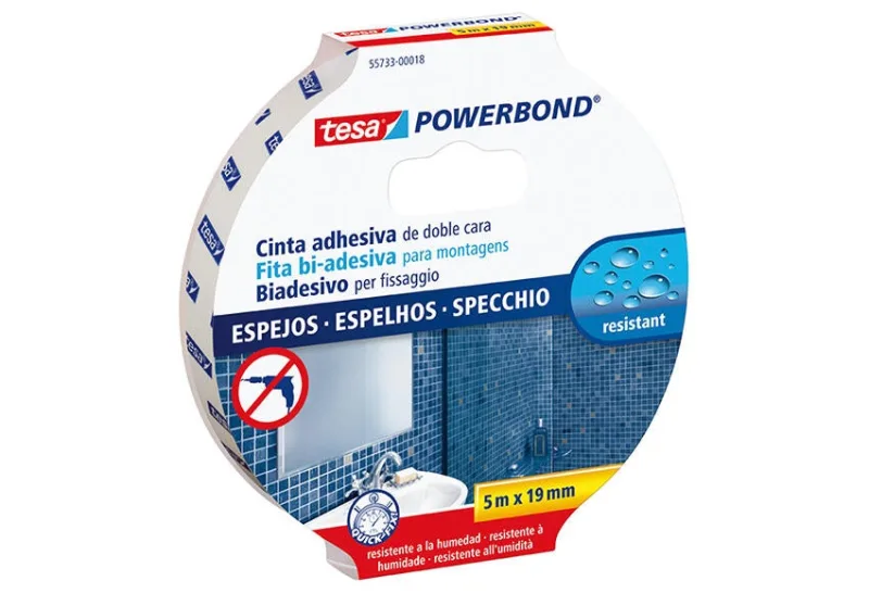 Cinta doble cara tesa montaje espejos 19 mm de 5 m