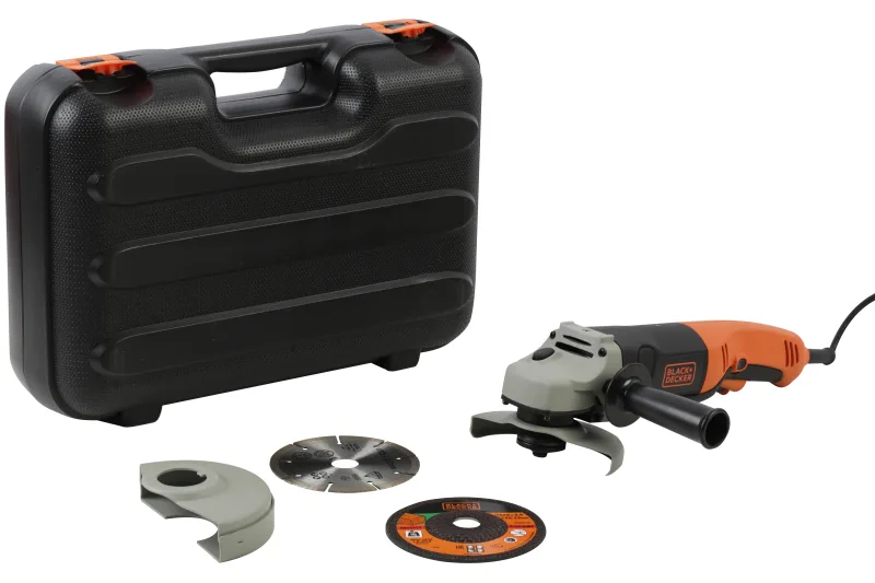 Amoladora con cable black+ decker kg1202kd-qs 1200w disco125mm + 2 discos