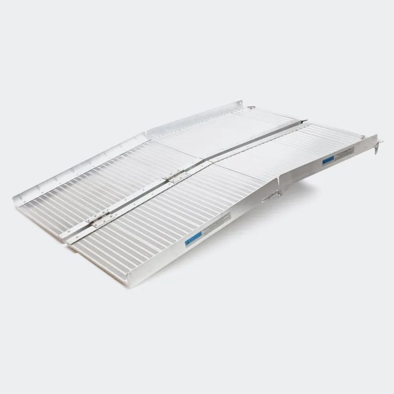 Juego de 2 rampas plegables de aluminio para sillas de ruedas 183 x 72 cm 270 kg máximo gris 3416009