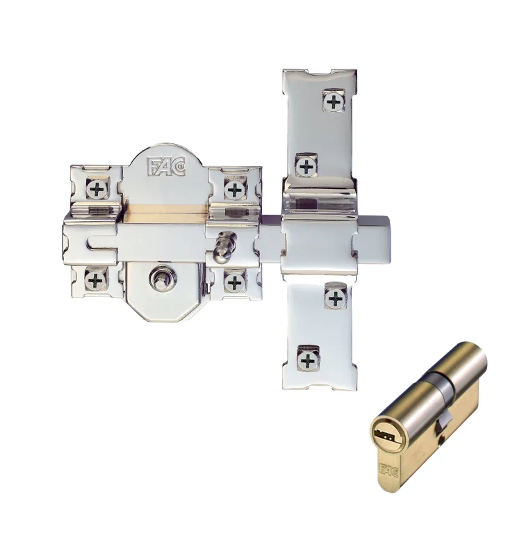 Pack cerrojo de seguridad fac 301rp/80 + bombín en 35x35 niquelado