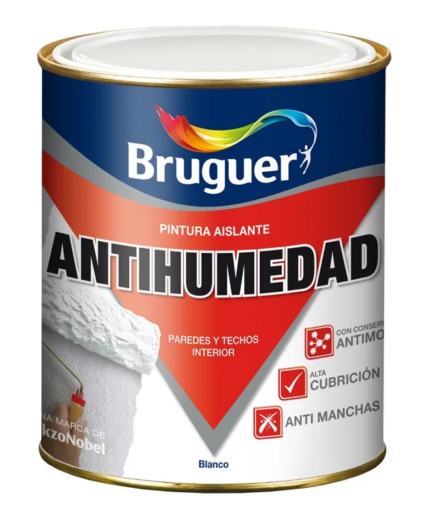 Pintura antihumedad mate sintetica 4 lt blanco bruguer