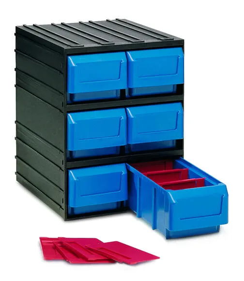 Organizador de tornillos de polipropileno con 6 cajones de 32.1x24.5x29.1 cm