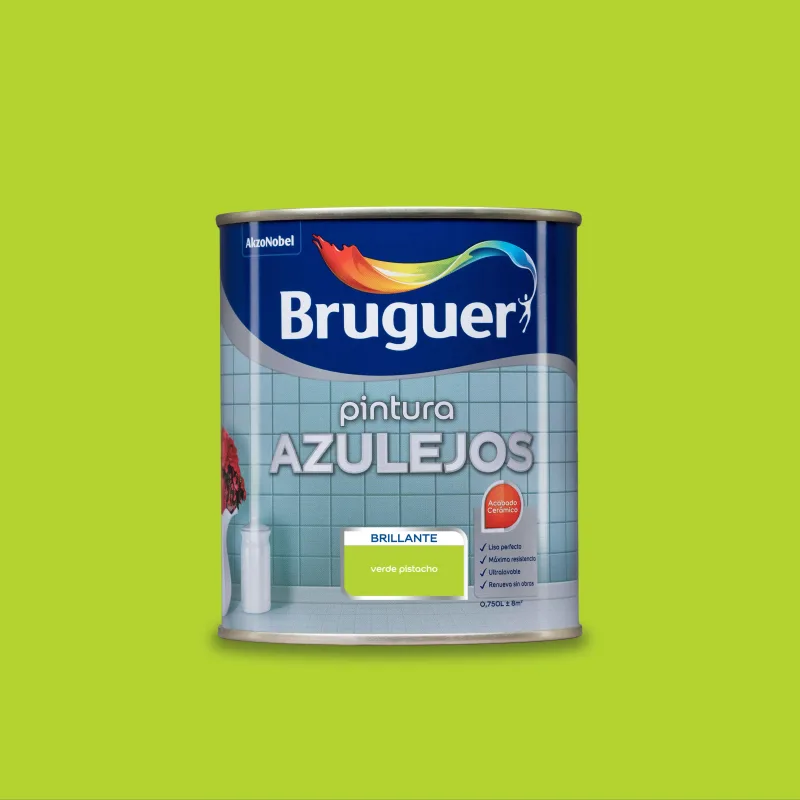 Esmalte de interior bruguer azulejos color verde pistacho brillante 750ml para azulejos de pared