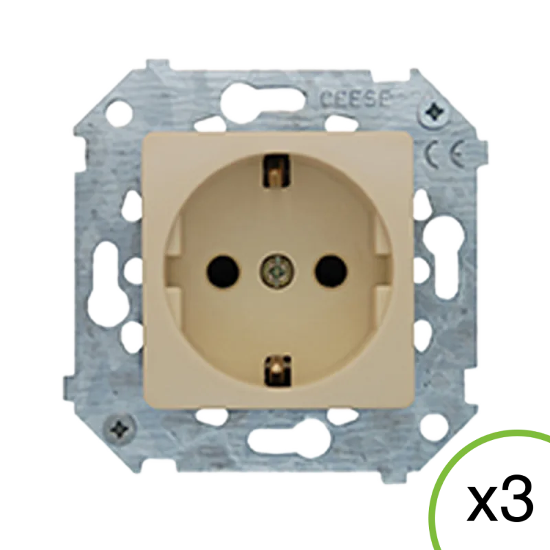Pack de 3 enchufes ceese 2000 marfil