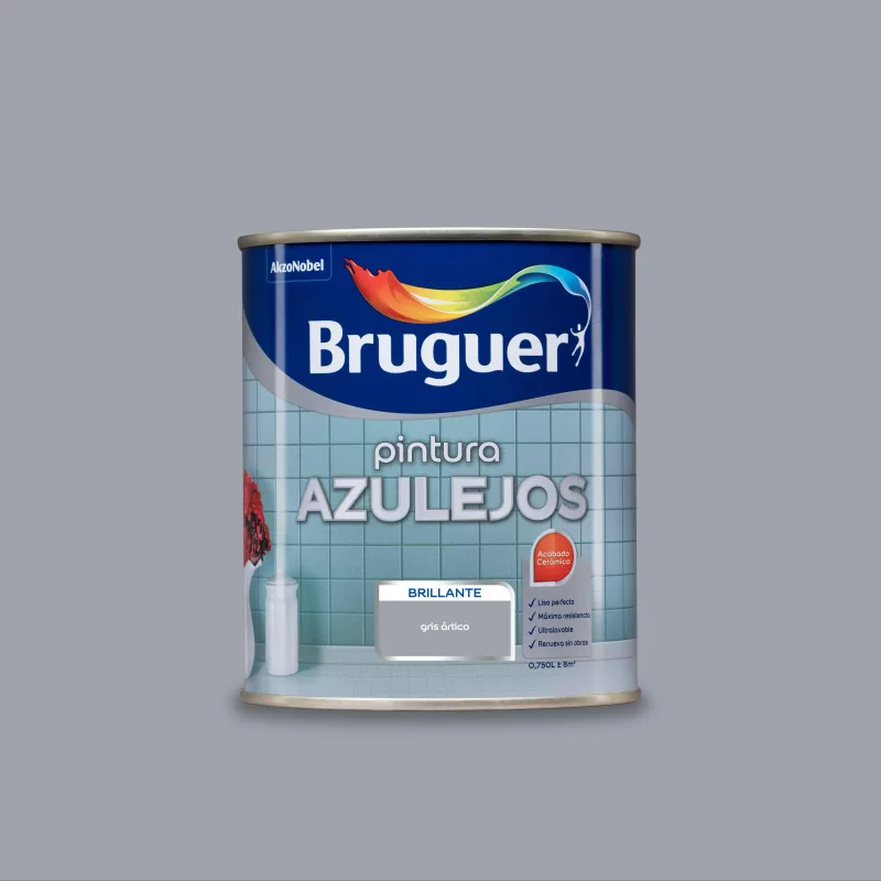 Esmalte de interior bruguer azulejos color gris ártico brillante 750ml para azulejos de pared