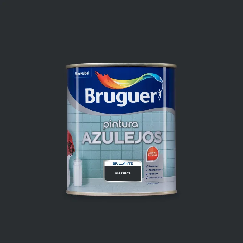 Esmalte de interior bruguer azulejos color gris pizarra brillante 750ml para azulejos de pared