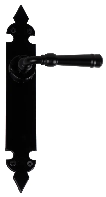 Manilla con placa para puerta bl-73173 de hierro en negro