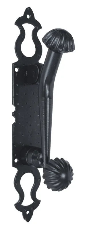 Llamador de puerta de entrada de hierro negro