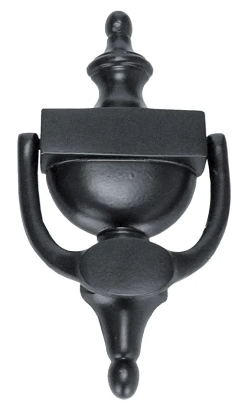 Llamador de puerta de entrada de hierro negro