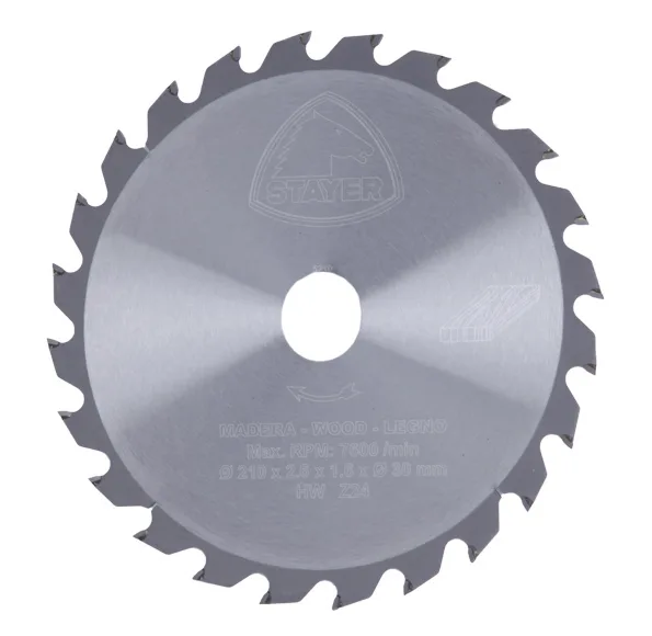 Disco de sierra circular stayer para madera, 210 x 30 x 2,8 mm y 24 dientes