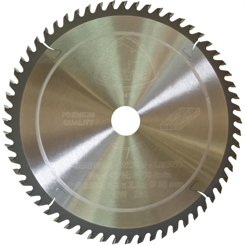 Disco de sierra circular stayer para madera, 250 x 30 x 3,2 mm y 60 dientes