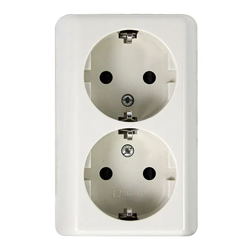 Base 2 enchufes superficie simon marfil