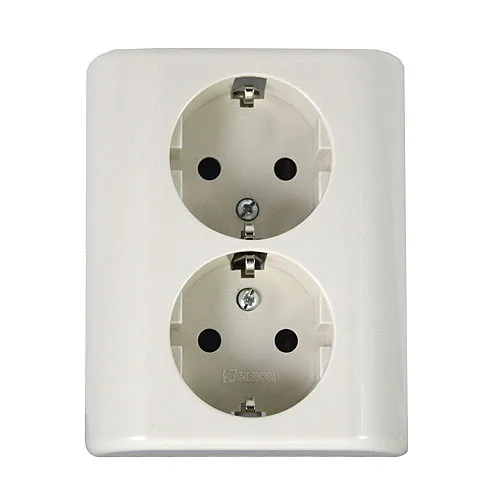 Enchufe doble simon empotrar marfil