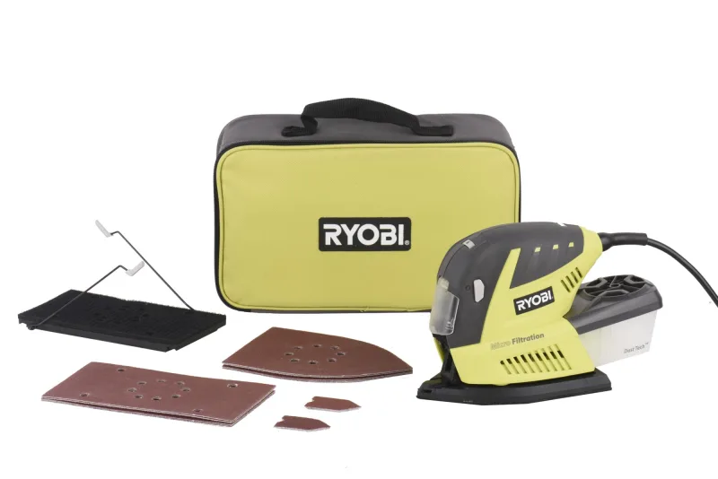 Lijadora multifunción ryobi rms180-s de 180 w + lijas y bolsa