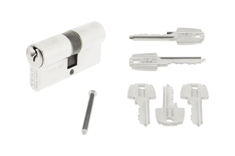 Cilindro perfil europeo (pera) de 30 + 40 mm tesa assa abloy plata