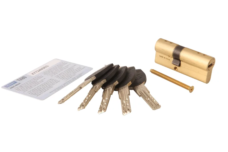 Bombin para cerradura tesa tx80 de 30 + 40 mm latonado, alta seguridad
