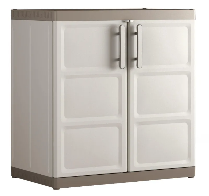 Armario bajo de resina excellence 89x93x54 cm color beige 2 puertas
