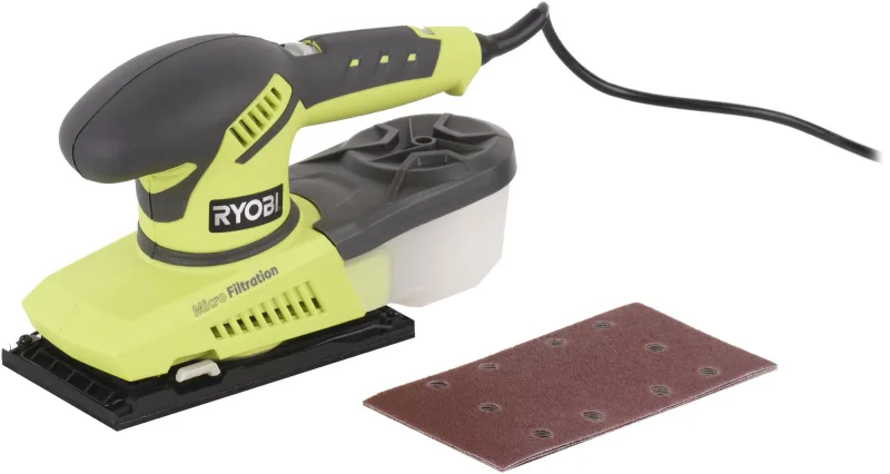 Lijadora orbital con cable ryobi de 200 w + lijas