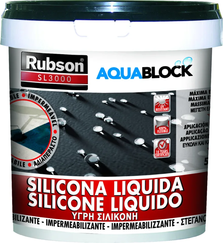 Silicona líquida rubson 5kg. negro