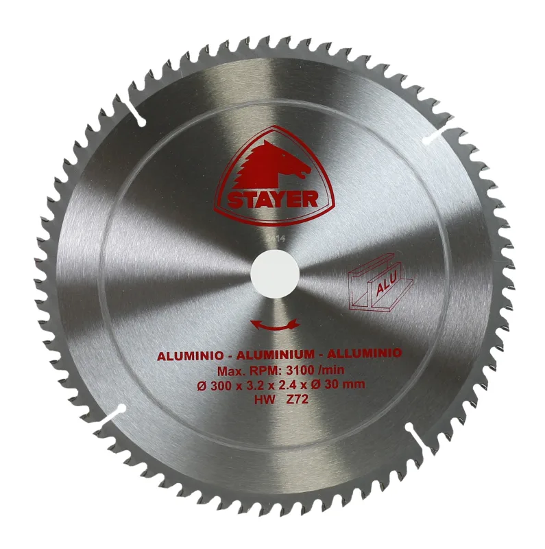Disco de sierra circular stayer para aluminio, 300 x 30 mm y 72 dientes