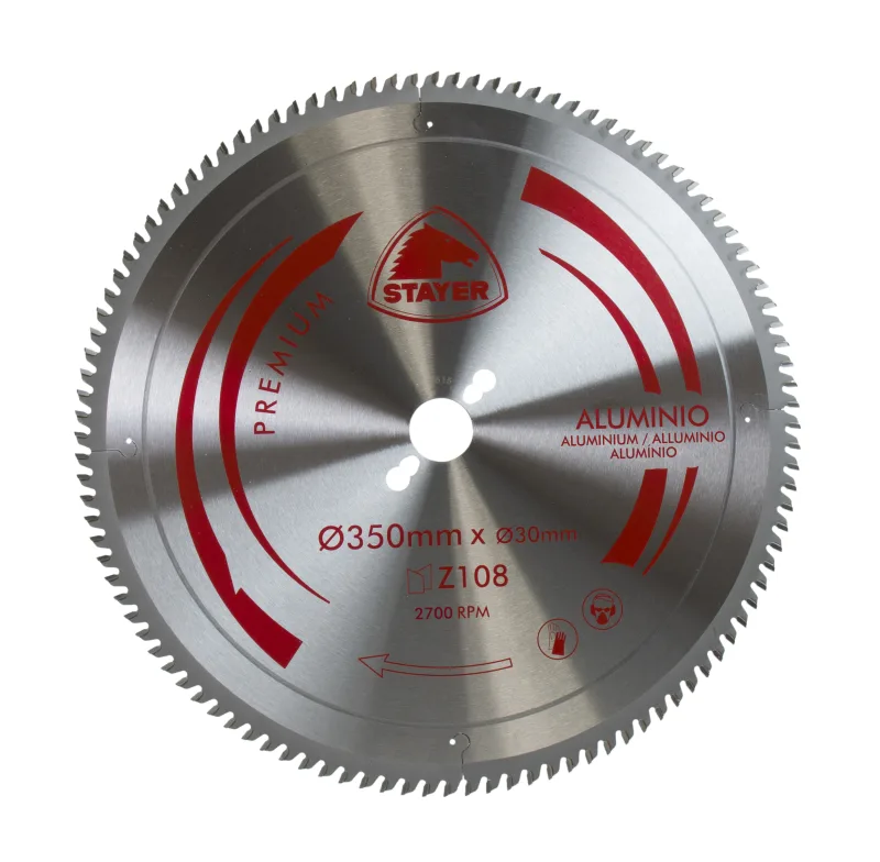Disco de sierra circular stayer para aluminio, 350 x 30 mm y 108 dientes