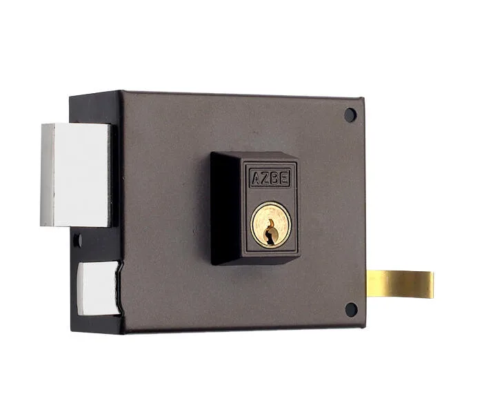 Cerradura de sobreponer de 100 mm de caja y mm de entrada marrón