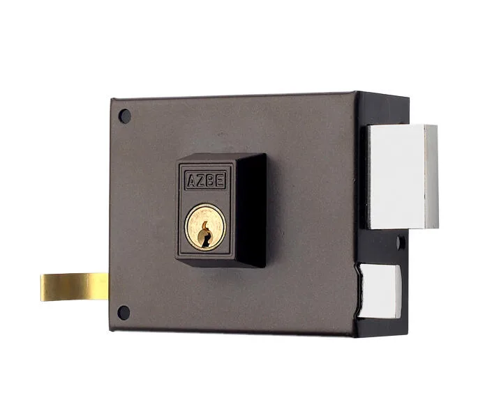 Cerradura de sobreponer de 100 mm de caja y mm de entrada marrón