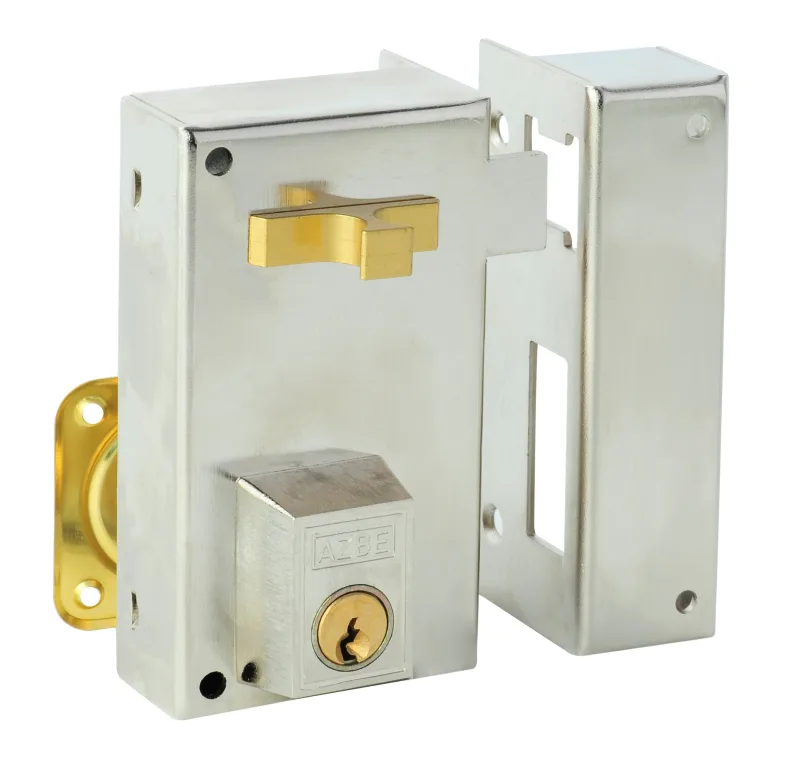 Cerradura de sobreponer de 60 mm de caja y mm de entrada gris