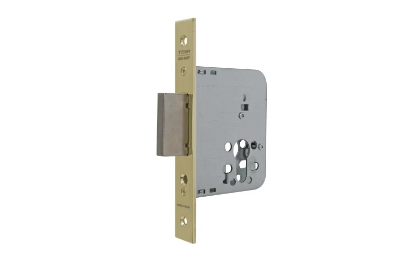 Cerradura de embutir de 50 mm de entrada y 85 mm entre eje de dorado