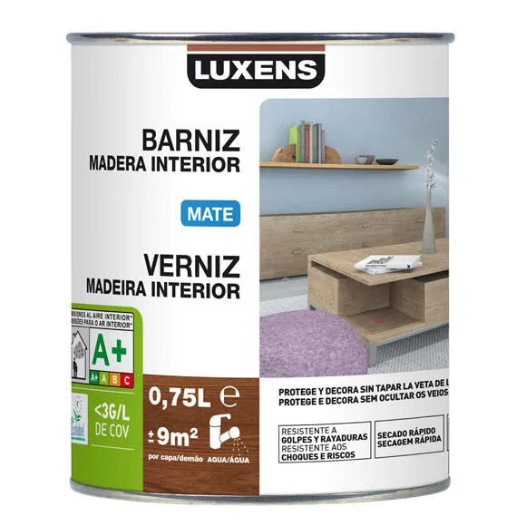 Barniz de interior luxens mate caoba 0,75l
