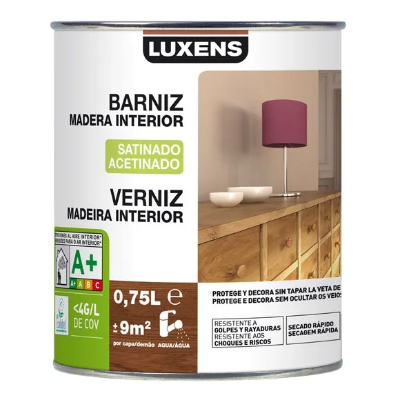 Barniz de interior luxens satinado roble claro 0,75l