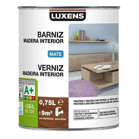 Barniz de interior luxens mate roble claro 0,75l