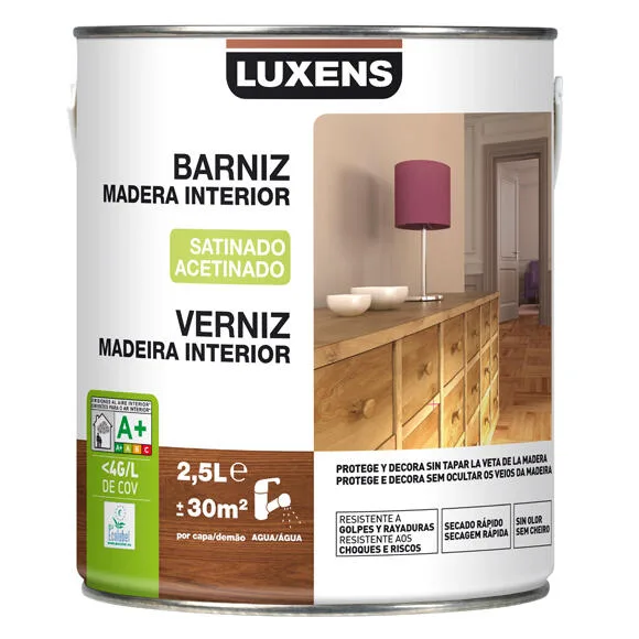 Barniz de interior luxens satinado 2,5l incoloro