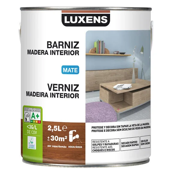 Barniz madera de interior luxens wengué mate 2,5l