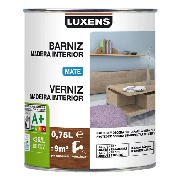Barniz madera de interior luxens wengué mate 0,75l