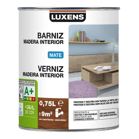 Barniz de interior luxens mate 750 ml roble dorado