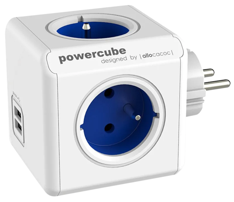 Base múltiple de 4 enchufes powercube con usb, sin cable