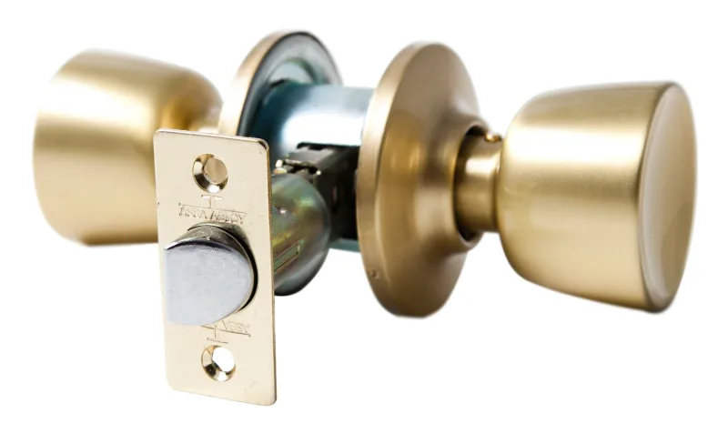 Pomo de puerta para puertas de paso forma de tulipa latón satinado