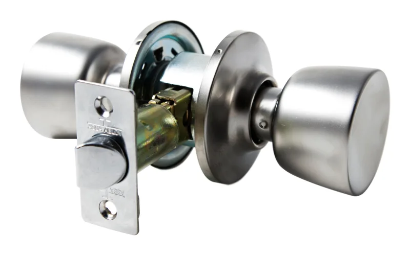 Pomo de puerta para puertas de paso forma de tulipa níquel satinado