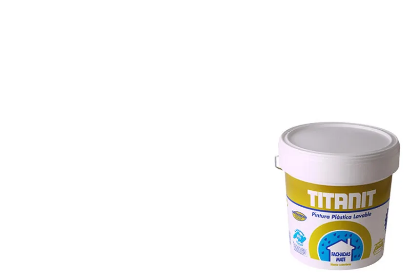 Pintura exterior color blanco para hormigón, cemento, fachada titanit mate 4l base agua