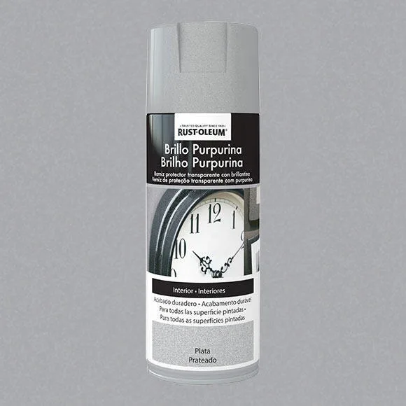 Spray pintura rust-oleum brillos purpurina 400ml plata