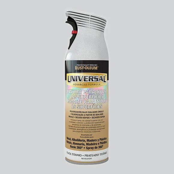 Spray pintura rust-oleum universal metálico 400ml plata titanio